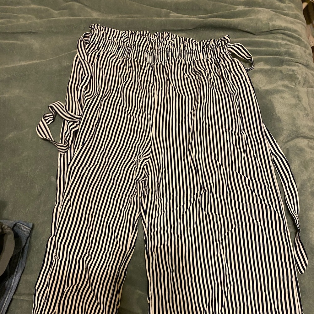 Strip flare pants
